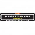 BLACK STAND HERE - 450MM X 110MM SOCIAL DISTANCING STRIPS